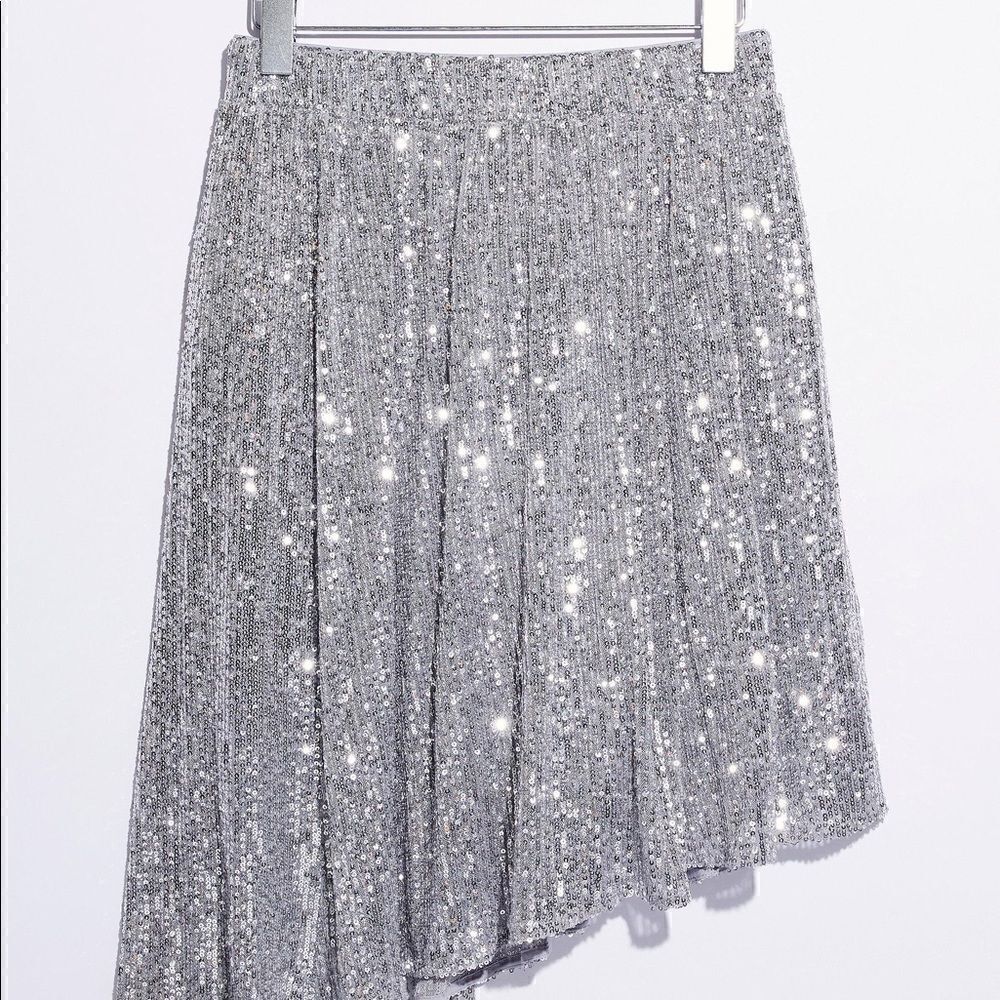 Free People Last Dance Sequin Asymmetrical Skirt